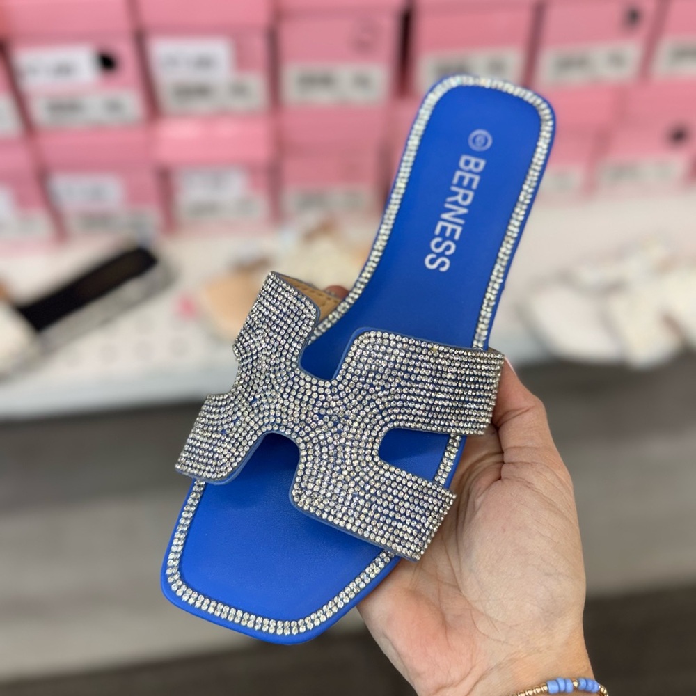 Blue Rhinestone Sandals - Picture 3 of 4
